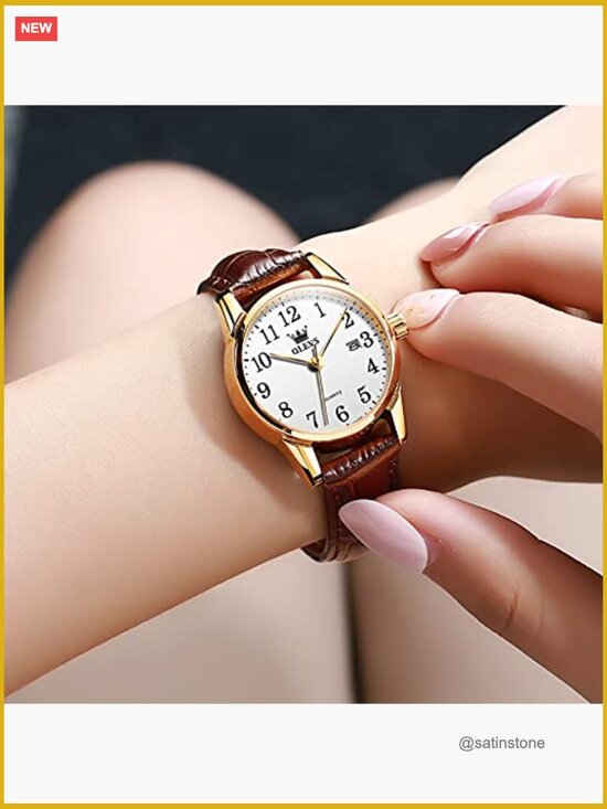 Leather Chronograph Watch with Day Date Diamond Retro Dial main image 4